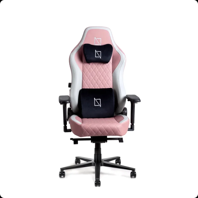 Navodesk APEX Cloud Leather Ergonomic Gaming Chair, 155° Reclining High Back Chair, 4D Metal Armrest, Magnetic Memory Foam Headrest, Lumbar Support, 60mm Castors, Bubblegum | APEX-NX-BBGUM