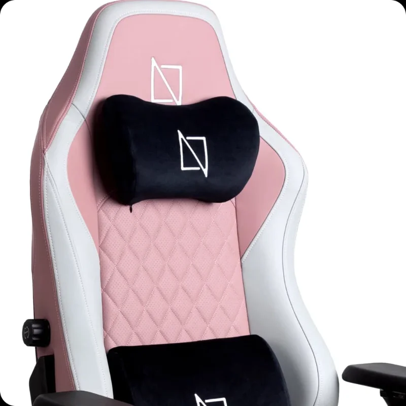 Navodesk APEX Cloud Leather Ergonomic Gaming Chair, 155° Reclining High Back Chair, 4D Metal Armrest, Magnetic Memory Foam Headrest, Lumbar Support, 60mm Castors, Bubblegum | APEX-NX-BBGUM