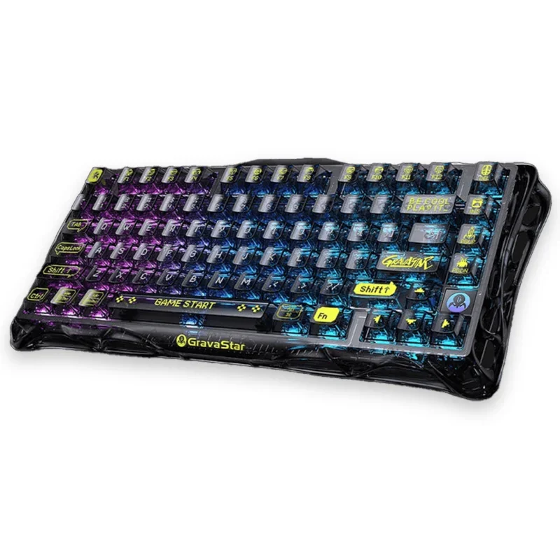 GravaStar Mercury K1 Lite 75% Wireless Mechanical Gaming Keyboard (Arabic Version) - Transparent Black
