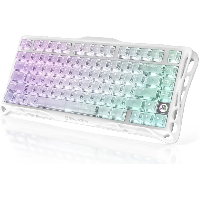 GravaStar Mercury K1 Lite 75% Wireless Mechanical Gaming Keyboard (Arabic Version) - Crystal Aurora