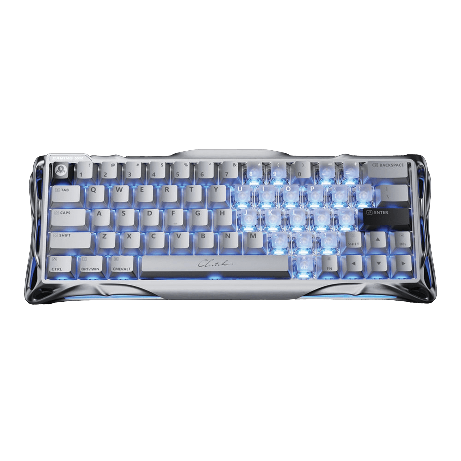 GravaStar Mercury V60Pro 60% Hall Effect Magnetic Switch Gaming Keyboard - Chrome Silver