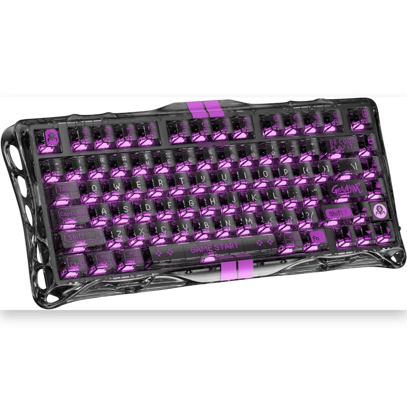 GravStar Mercury V75 Lite 75% Hall Effect Magnetic Switch Gaming Keyboard - Transparent Black