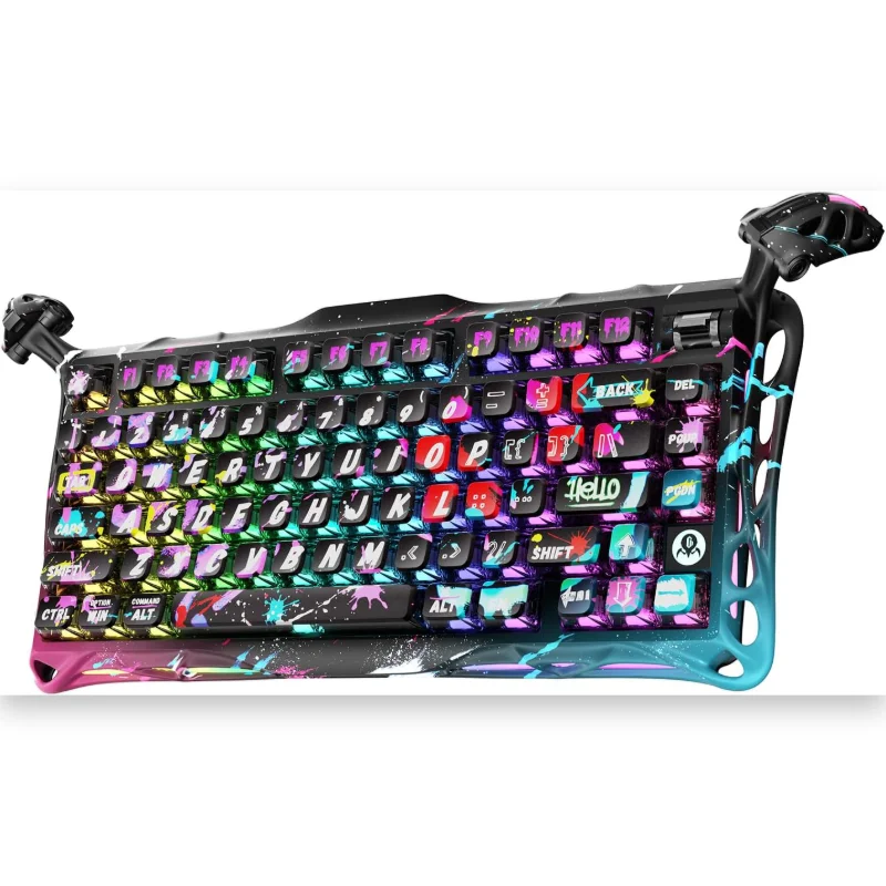 GravaStar Mercury V75 Pro 75% Hall Effect Magnetic Switch Gaming Keyboard - Neon Graffiti