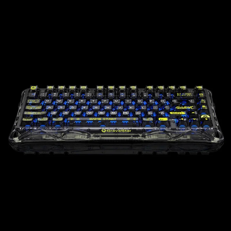 GravaStar Mercury K1 Lite 75% Wireless Mechanical Gaming Keyboard - Transparent Black
