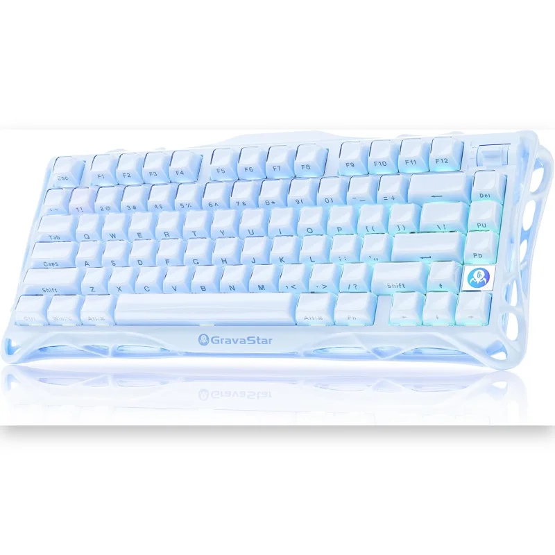 GravaStar Mercury K1 75% Wireless Mechanical Gaming Keyboard Special Edition - Ice Blue