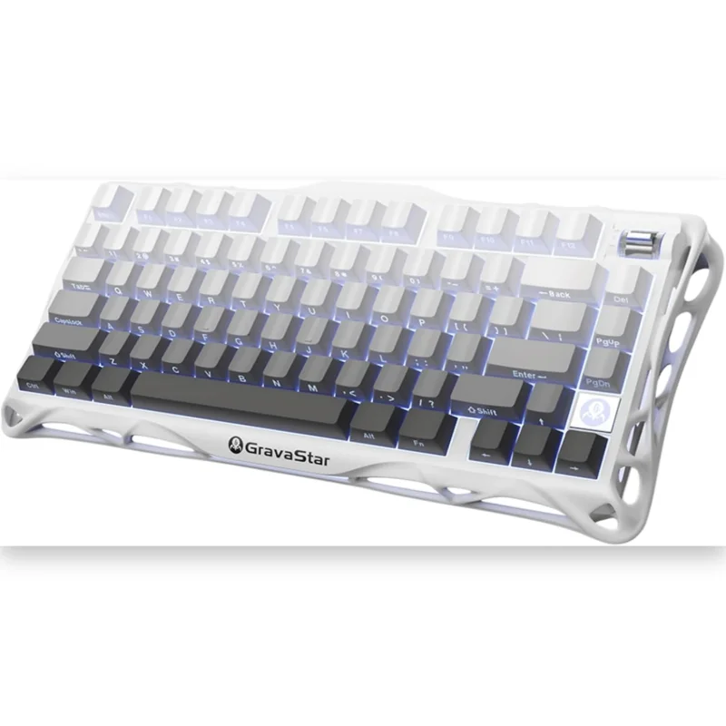 GravaStar Mercury K1 75% Wireless Mechanical Gaming Keyboard - Gradient White
