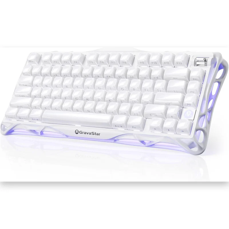 GravaStar Mercury K1 75% Wireless Mechanical Gaming Keyboard Special Edition - Opaline White