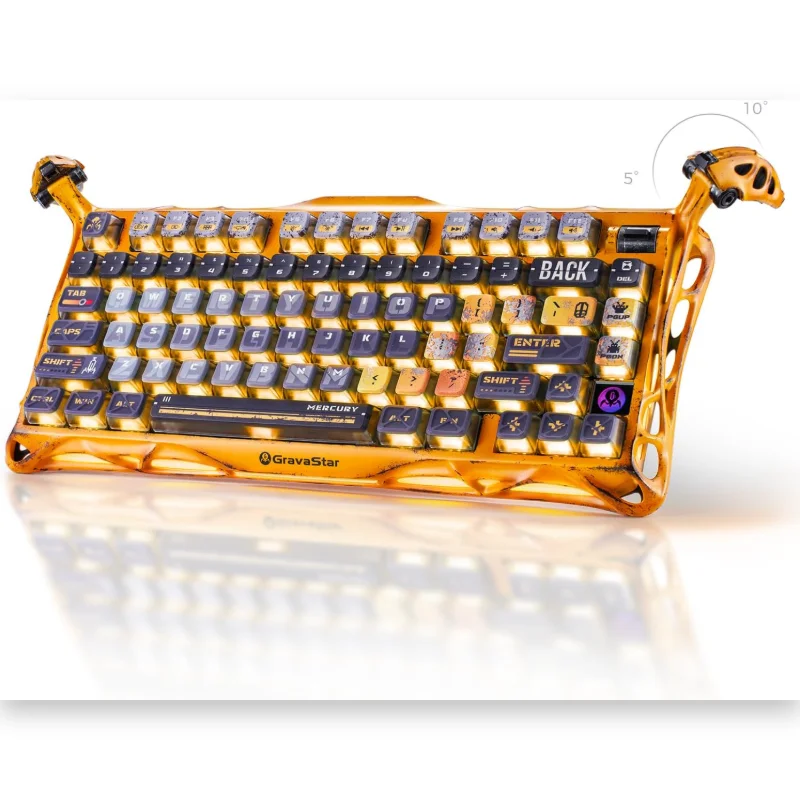 GravaStar Mercury K1 Pro 75% Wireless Mechanical Gaming Keyboard Special Edition - Battle-Worn Yellow