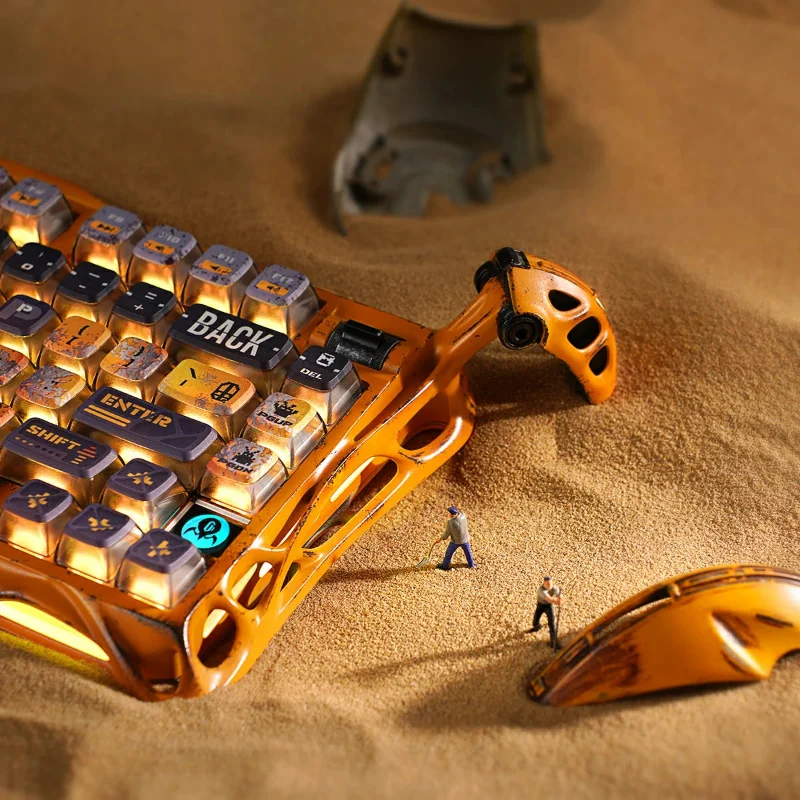 GravaStar Mercury K1 Pro 75% Wireless Mechanical Gaming Keyboard Special Edition - Battle-Worn Yellow