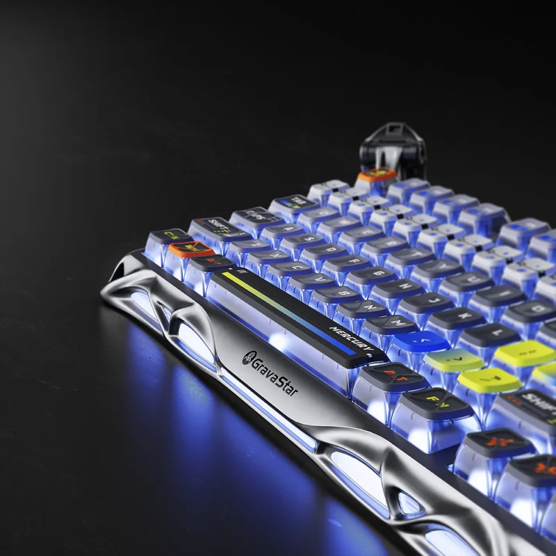 GravaStar Mercury K1 Pro 75% Wireless Mechanical Gaming Keyboard - Interstellar Silver