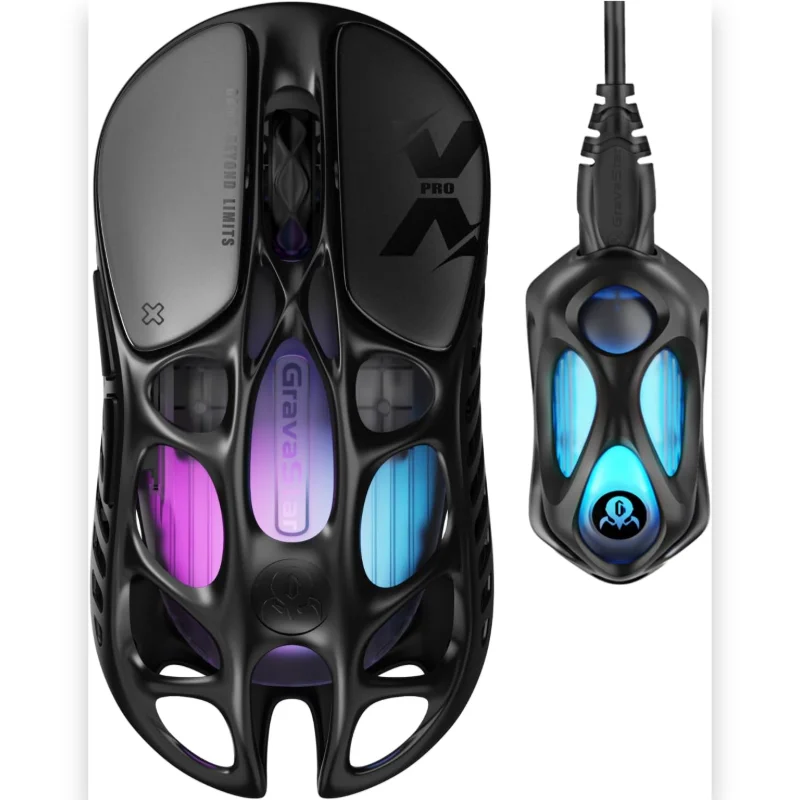 GravaStar Mercury XPro Wireless Gaming Mouse + 8K Dongle - Galaxy Black