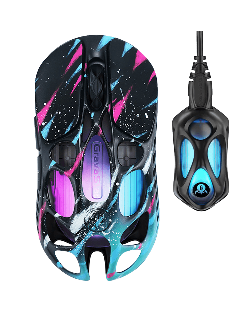 GravaStar Mercury XPro Wireless Gaming Mouse + 8K Dongle Special Edition - Neon Graffiti