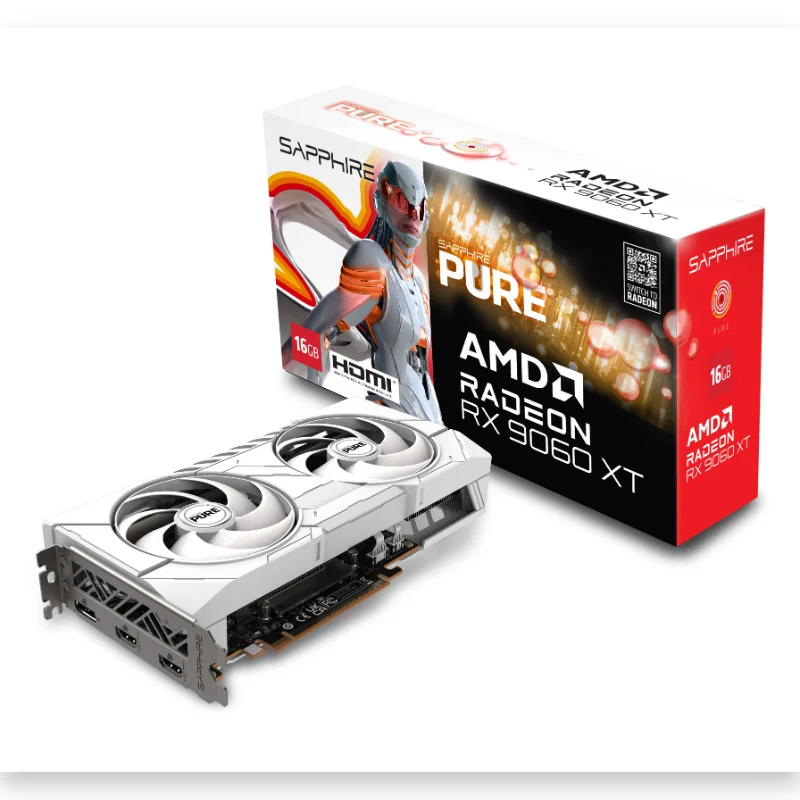 SAPPHIRE PURE Radeon RX 9060 XT GAMING OC 16GB White