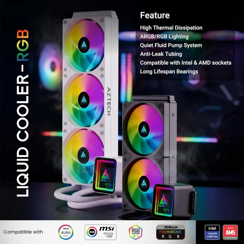 AZTECH L360ARGB ZT-LC360W Liquid Cooler White