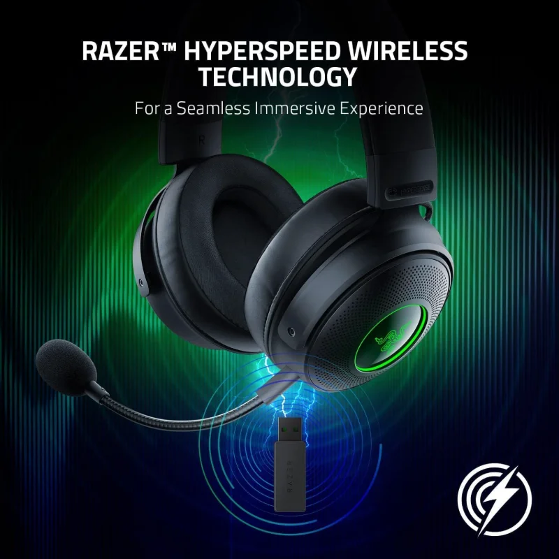 Razer Kraken V3 Pro Wireless Gaming Headset with HyperSense – Black | RZ04-03460100-R3M1