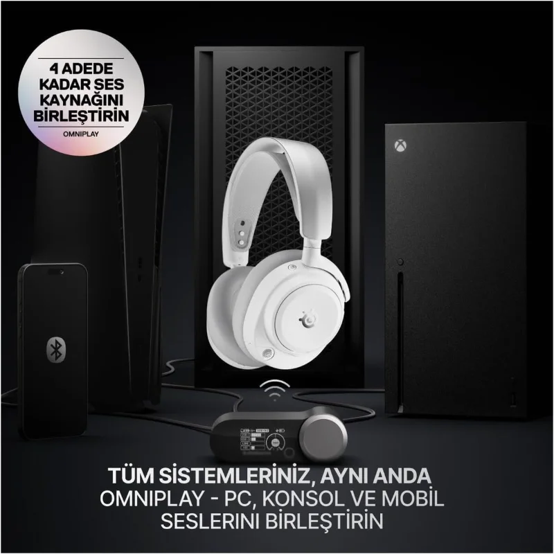 SteelSeries Arctis Nova Pro Omni Wireless ANC Gaming Headset – White | 61722