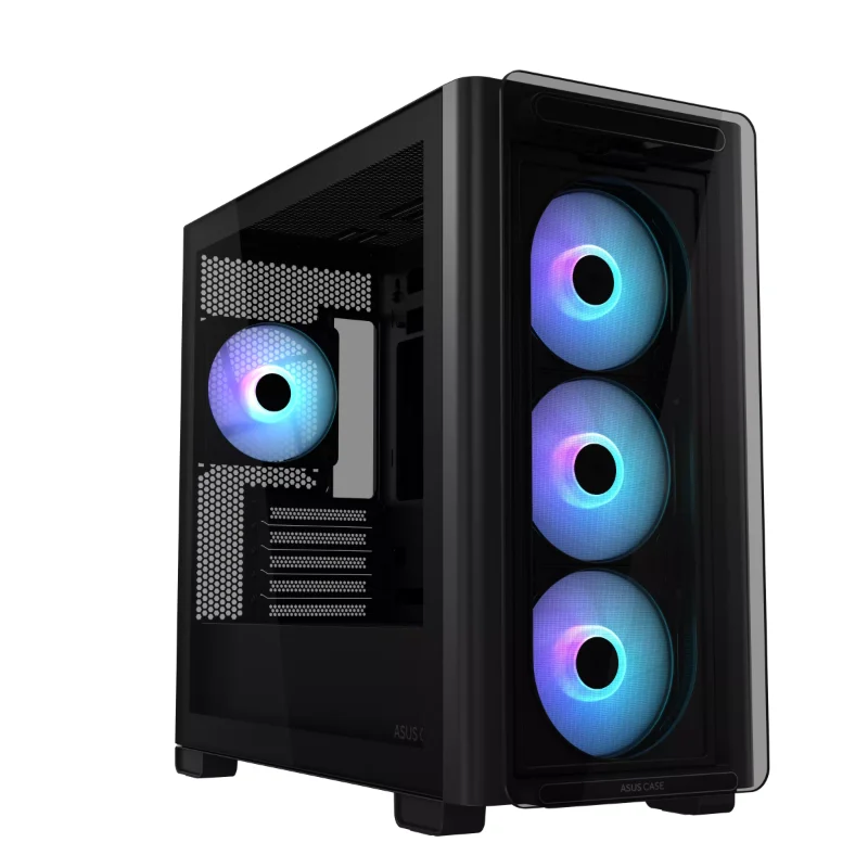 ASUS A23 PLUS Micro-ATX ARGB Gaming Case – Black