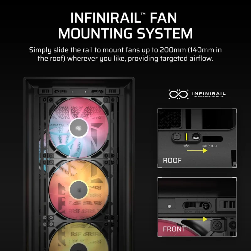 CORSAIR FRAME 5000D RS ARGB High-Airflow Mid-Tower ATX Case – Black | CC-9011309-WW