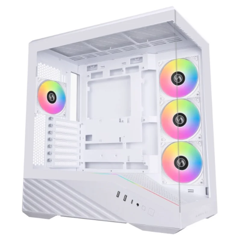 LIAN LI Vector V100R RGB Panoramic Mid-Tower ATX Case – White | V100RW