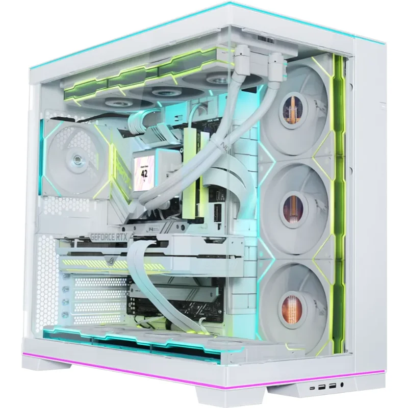 LIAN LI O11 Dynamic EVO RGB Dual-Chamber Panoramic Case – White | O11DERGBW