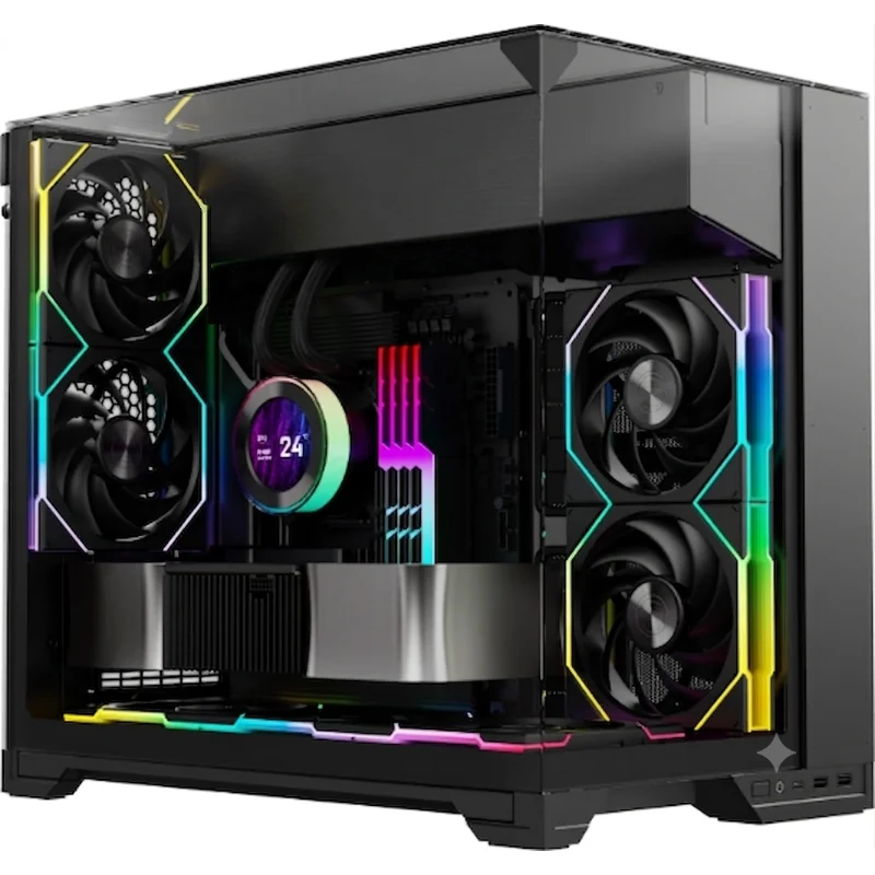 LIAN LI O11 VISION-M Dual-Chamber Micro-ATX Case – Black | O11VMX