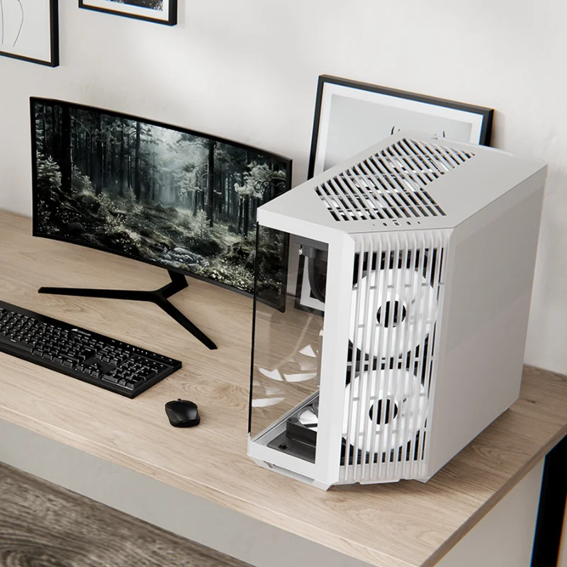 APNX V1 Panoramic Dual-Chamber Mid-Tower Case – White | V1-WT-v1