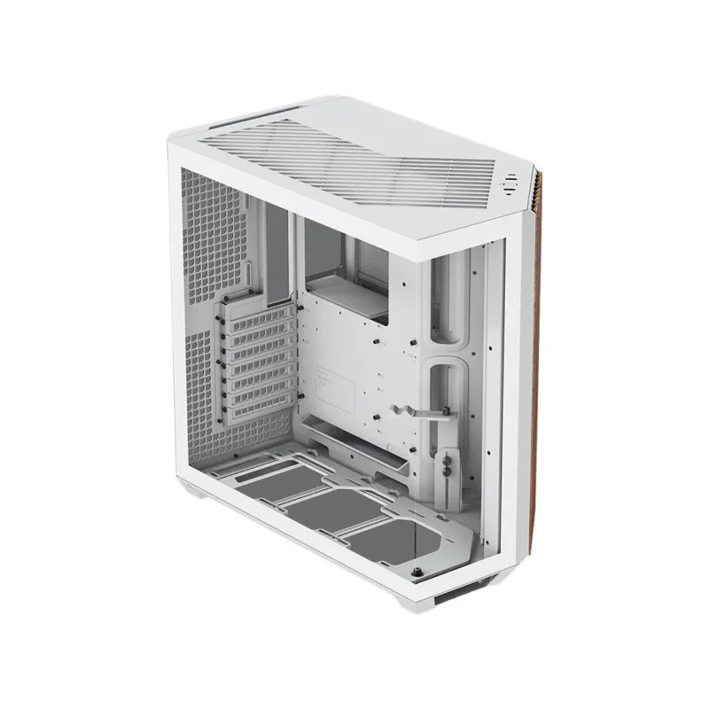 APNX V1-W Panoramic Dual-Chamber Mid-Tower Case – White/Wood | V1-W-WT-v1