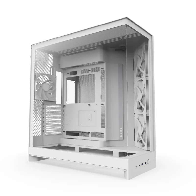 NZXT H9 Flow Dual-Chamber Mid-Tower ATX Case – White | CM-H92FW-01