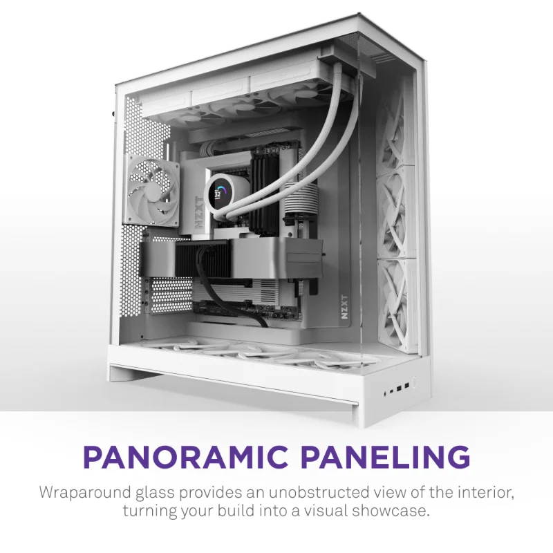 NZXT H9 Flow Dual-Chamber Mid-Tower ATX Case – White | CM-H92FW-01