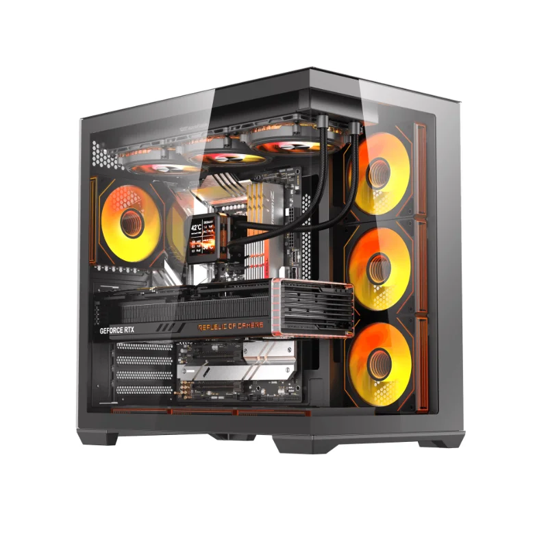 DARKFLASH C280 Black Case + 7 ARGB Fans