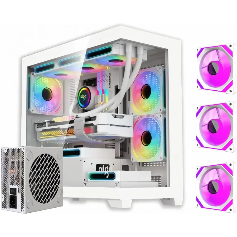DARKFLASH AIGO C218M White Case + 650W PSU + 3 ARGB Fans