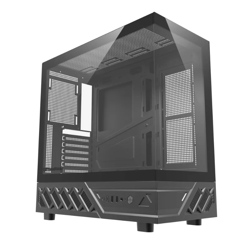 darkFlash DS950 270° Panoramic ATX Gaming Case with 6 Infinity ARGB Fans – White