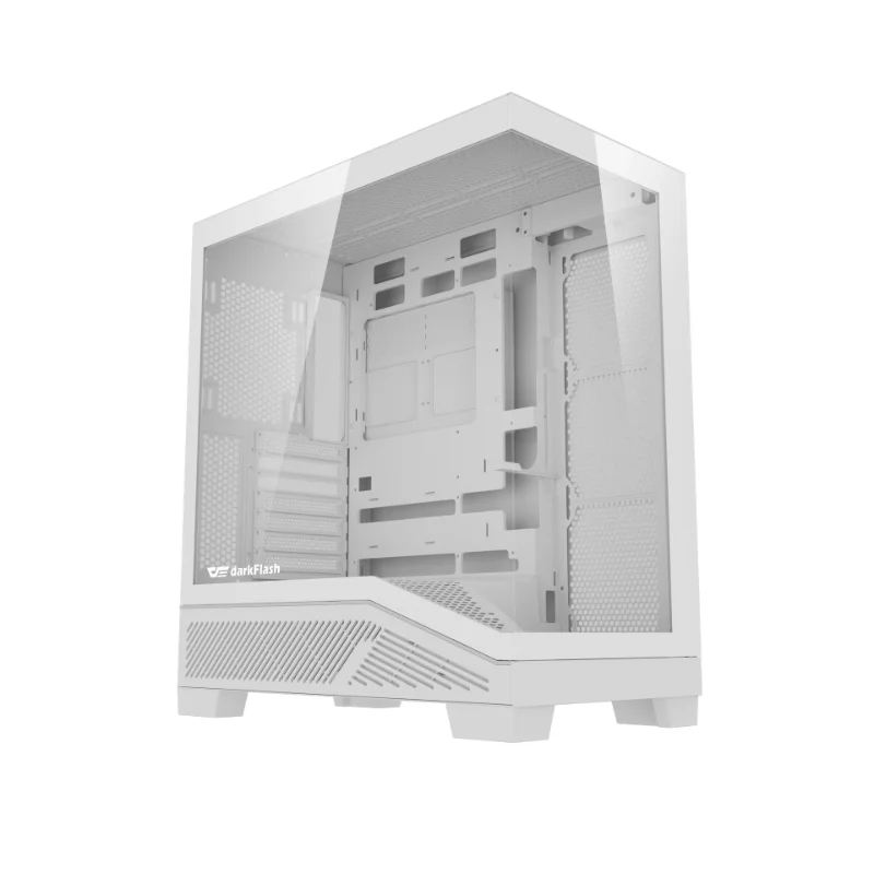 darkFlash K430 ATX Gaming Case with Vertical GPU Support & 7 ARGB Fans – White