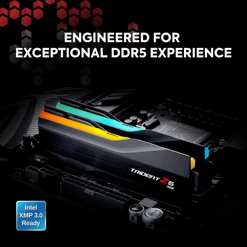 G.SKILL Trident Z5 RGB 64GB (2x32GB) DDR5 5600MHz CL28 Silver | F5-5600J2834F32GX2-TZ5RS