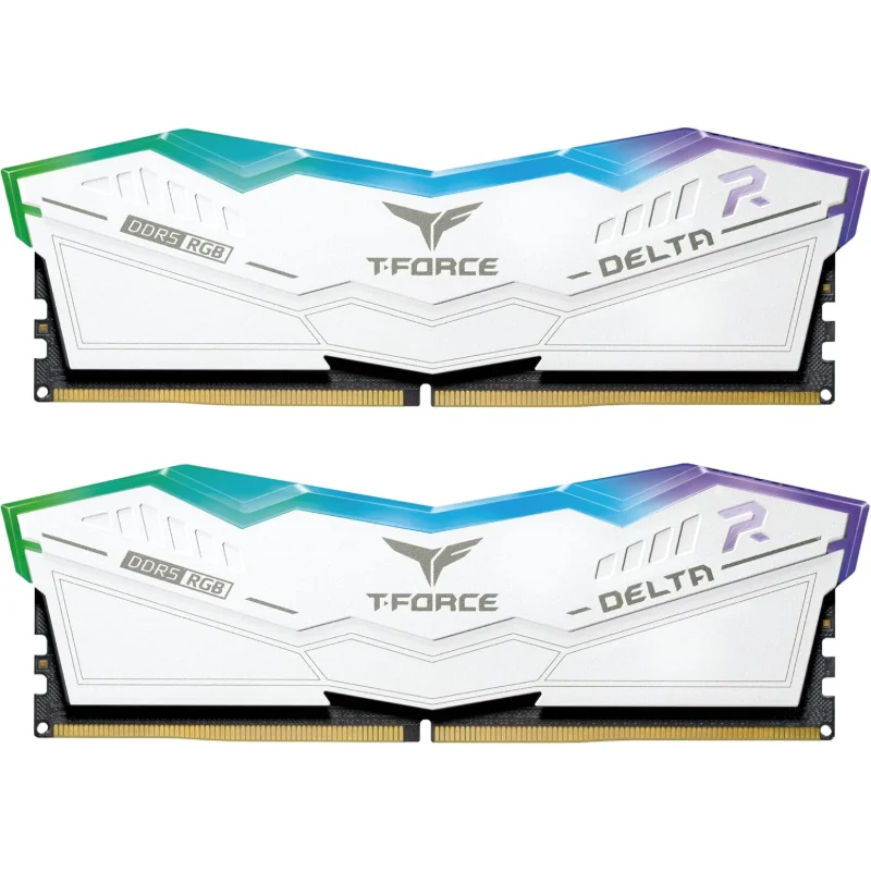 TEAMGROUP T-FORCE DELTA RGB 64GB (2x32GB) DDR5 6000MHz CL38 White | FF4D564G6000HC38ADC01