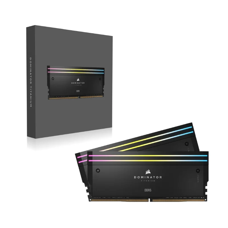 CORSAIR DOMINATOR TITANIUM RGB 32GB (2x16GB) DDR5 6400MHz CL32 Black | CMP32GX5M2B6400C32