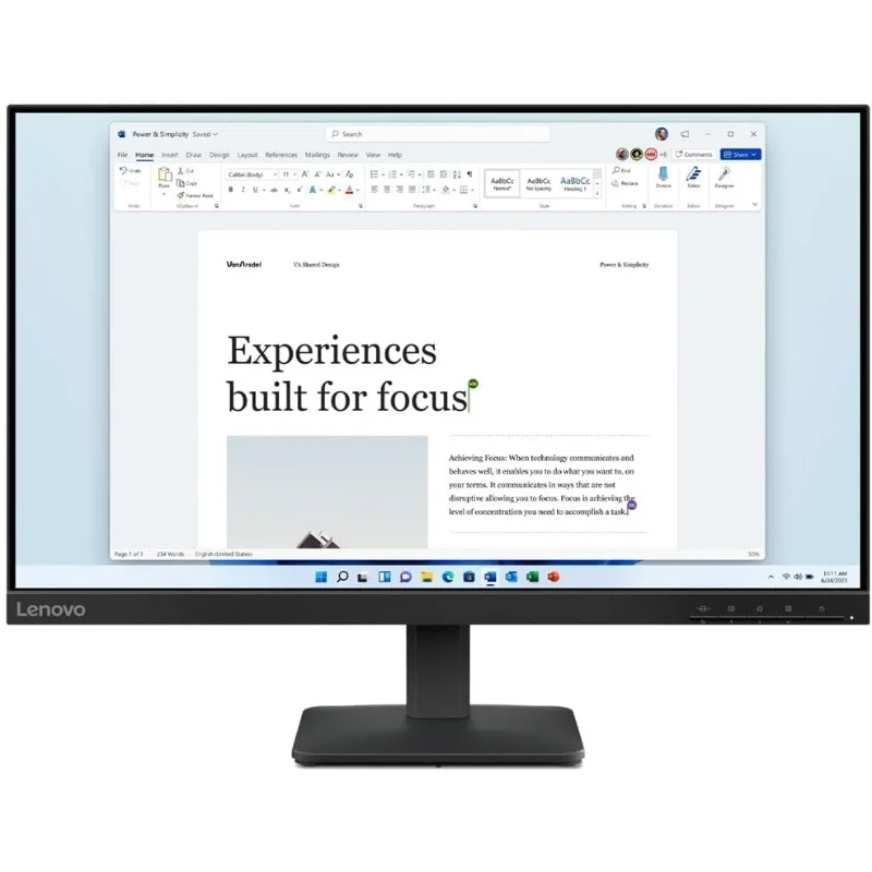 Lenovo L24-4e 23.8-inch FHD 100Hz IPS Monitor – Black | 68C2KAC1AE