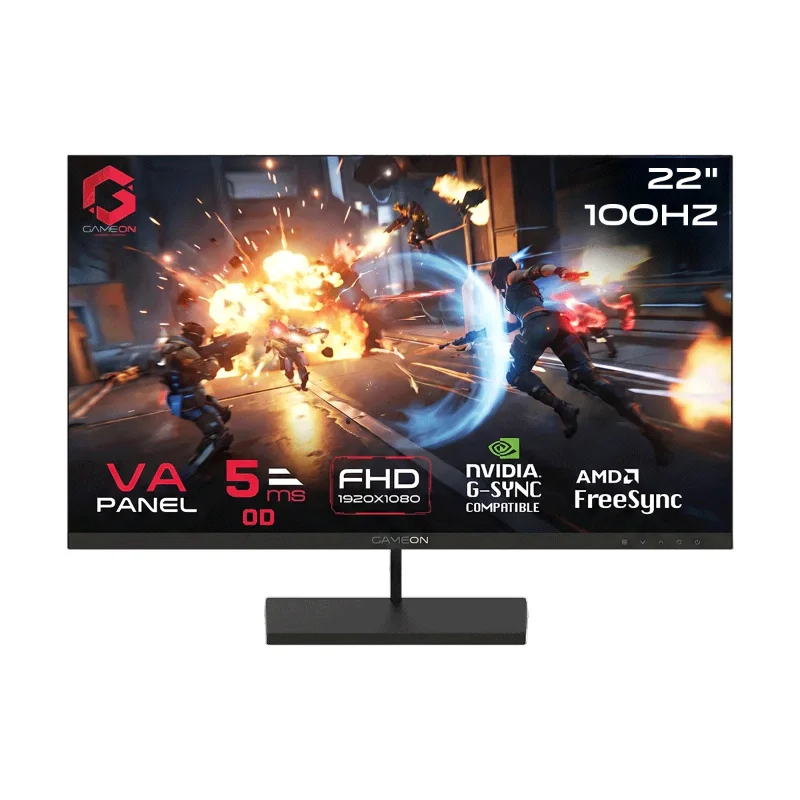 GAMEON Basic 22-inch FHD 100Hz VA Gaming Monitor – Black  |  GB22F100