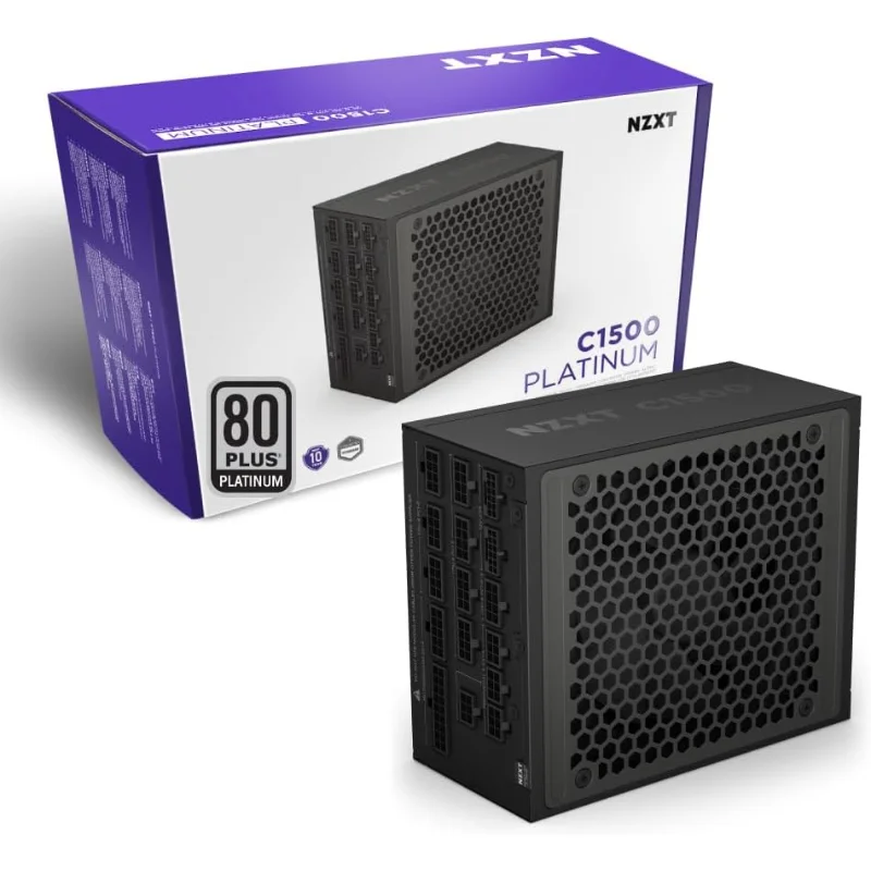 NZXT C1500 Platinum 1500W 80 PLUS Platinum Fully Modular ATX 3.1 Power Supply – Black | C1500 Platinum